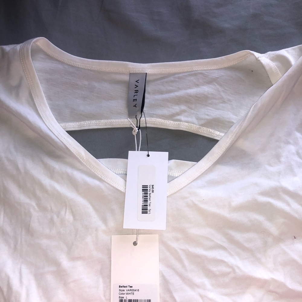 White open back shirt